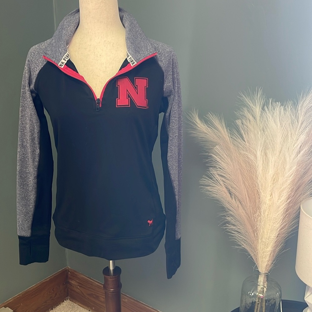Pink Nebraska 1/4 Zip